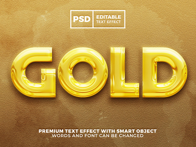 Liquid Luxury Gold 3D Editable Text Effect PSD Template 3d background branding design editable glitter gold golden graphic design liquid logo luxury premium template text effect typography