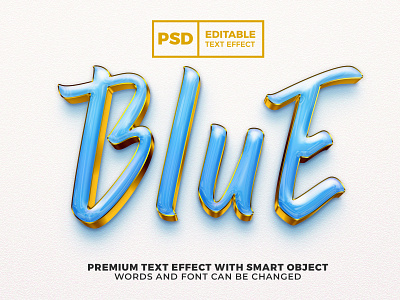 Blue Gold Luxury 3D editable text effect style psd template 3d background blue branding design gold graphic design logo luxury mockup premium psd template typography