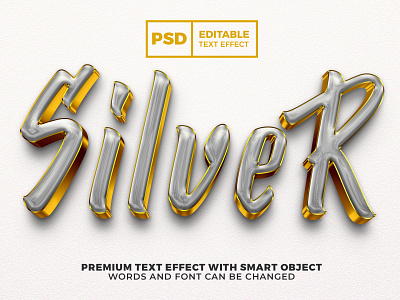 Silver Gold Luxury 3D editable text effect psd template 3d background branding design gold logo lux luxury mockup premium psd rich silver simple template typography
