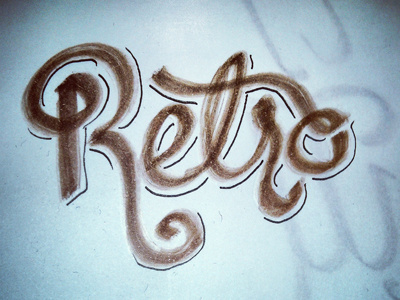 Retro calligraphy chris mizen hand drawn italic marker pen retro sketch type typography
