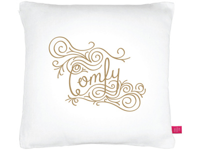 Comfy Cushion calligraphy chris mizen comfy cushion swirly typography