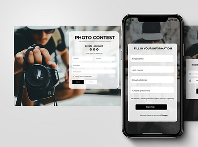 Daily Challenge 1 : Sign Up From ( Photo Contest) 100daysofui contestsignup dailyui dailyuichallenge design figma figmadesign ui uix ux