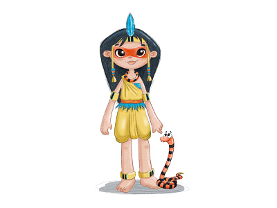 Tribal girl - character design /Procreate/ character design character designer children illustration childrens book illustrator freelance illustrator illustrating illustration illustration artist illustration for children illustration for kids illustrator to hire procreate drawing procreate illustration tribal girl oc