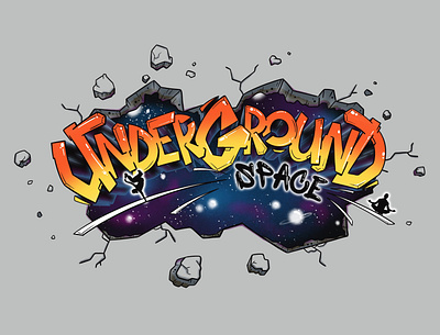 Underground Space logo dance studio design freelance illustrator graffiti graffiti style illustration illustrator to hire logo mural yoga studio