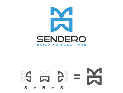 logo Sendero Building Solutions branding design illustration logo logo template vector