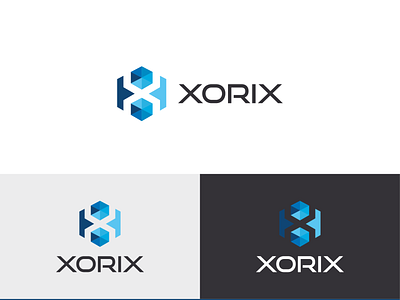 logo XORIX branding design illustration logo logo template vector