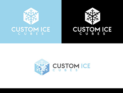 logo CUSTOM ICE CUBES branding design illustration logo logo template vector