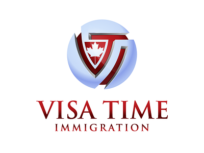 logo Visa Time Immigration branding design illustration logo logo template vector