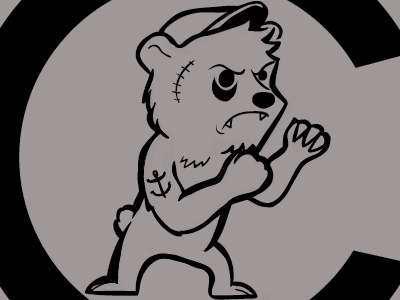 Bear Character cartoon line art mascot vector