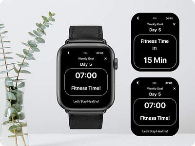 Fitness Notification On Smart Watch figma ios mobile app ui uiux
