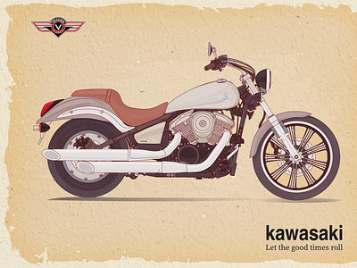 Kawasaki Illustration Vintage Poster