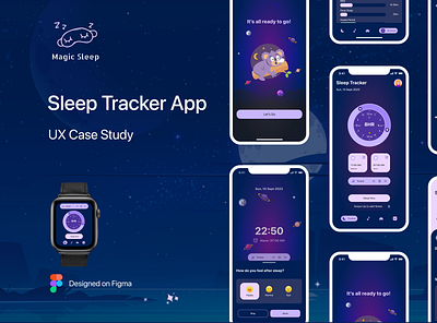 Magic Sleep - Sleep Tracker App | UX case study design figma ios mobile app ui uiux