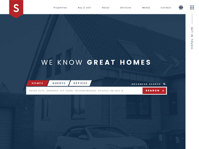 Real Estate Homepage hero homepage idx mls real estate search ux design web