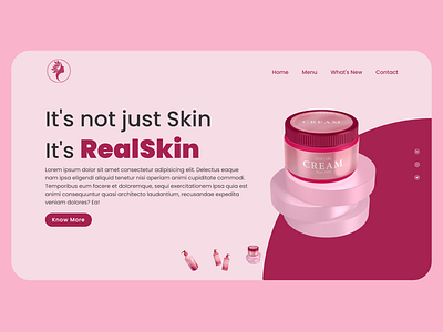 Landing page of the Real Skin products using an html, css & js