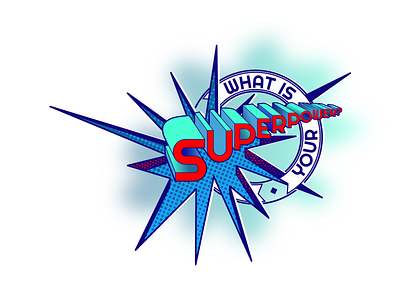 superpower? emblem illustration logo