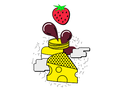 Cheese Nutella Strawberry food illustration