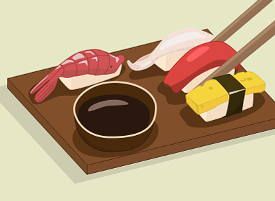 Sushi illustration food illustration sushi