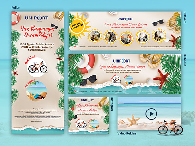 Yaz Kampanyası Çalışmaları - Uniport AVM billboard design illustration instagram instagram for video photoshop rollup video