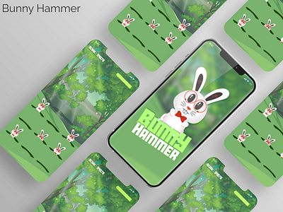 Bunny Hammer Game ui app branding game illustration logo typography ui