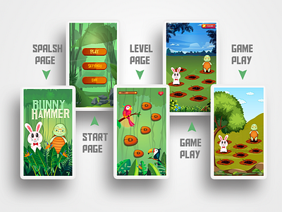 Bunny game ui app branding design game icon illustration logo typography ui ux vector