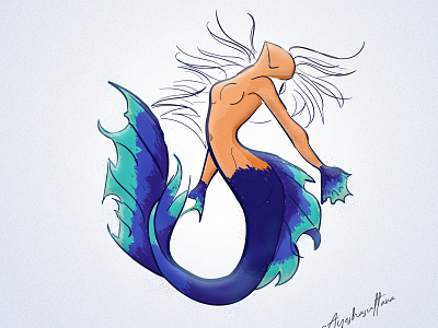 Mermaid branding design icon illustration typography ui vector