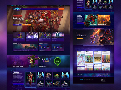 Heroes of the Storm: Homepage gaming ui visual web