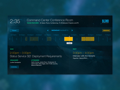 Conference Room Displays display gaming internal project meetings schedule schedule app tooling ui visual