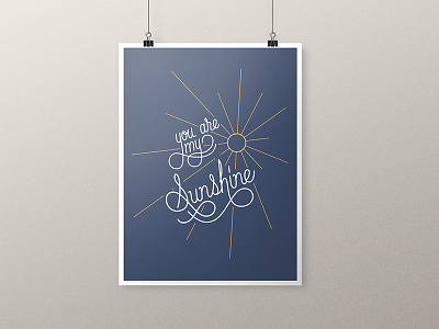 You are My Sunshine - Print clip illustration lettering poster sunshine typography