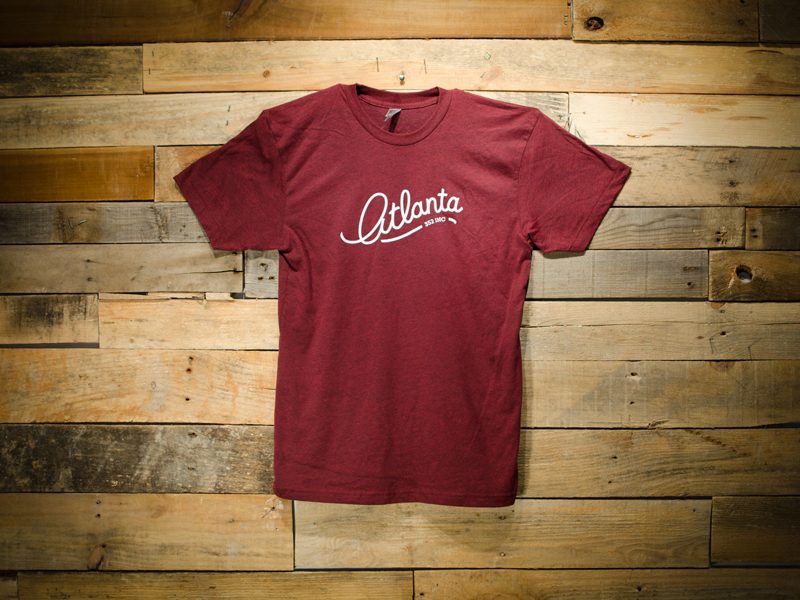 352 Atlanta Shirt atlanta cranberry lettering red shirt texture tshirt type typography wood