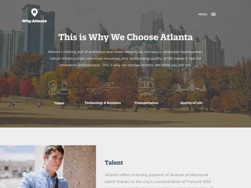 Why Atlanta - Home Screen Animation animation atlanta home scroll ui web whyatlanta