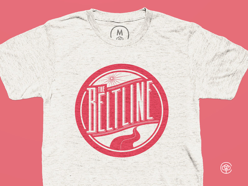The Beltline on Cotton Bureau atlanta beltline cotton cotton bureau lettering pink print red shirt type typography