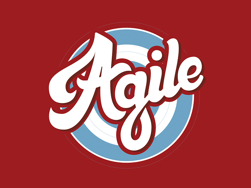 Agile Badge Thing for a thing agile badge brush calligraphy font hand lettering lettering merica red type typography