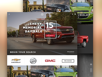 Updated Automotive Home Page auto car home page landing red truck ui vehicle web web design
