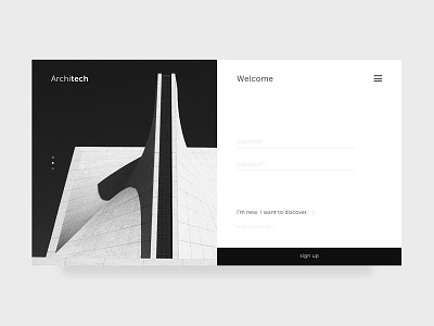 Ui Design | Sign In architecture black form interface login minimalist platform sign in user