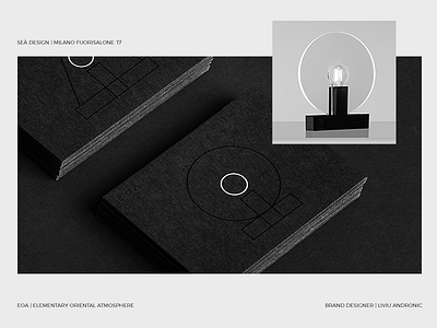 EOA | Brand Design black branding business cards design interior design light logo