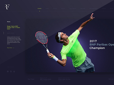 rogerfederer.com | concept artdirection concept design identity interaction landing sport tennis uiux website