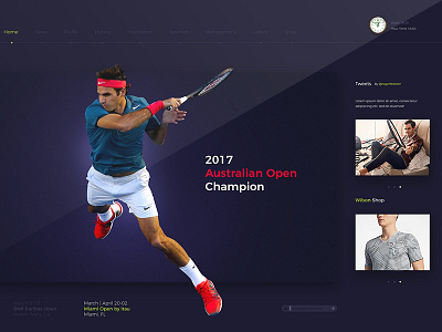 rogerfederer.com | concept artdirection branding concept concept ui design identity interaction landing motion sport tennis uiux website