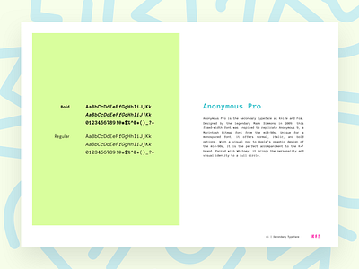 Secondary Font | Brand Book | Knife and Fox 90s anonymous branding california flat geometric monospace