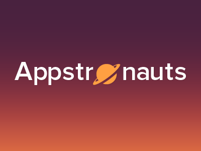 New Appstronauts Logo apps brand concept gif logo planet space web design