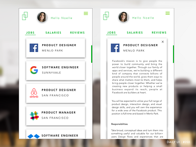 Daily UI 050 dailyui dailyui050 design job posting minimal ui user experience user interface ux
