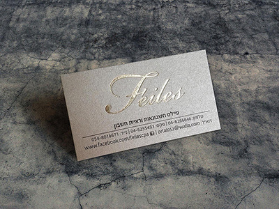 Business cards with gold foil for an accountant's firm