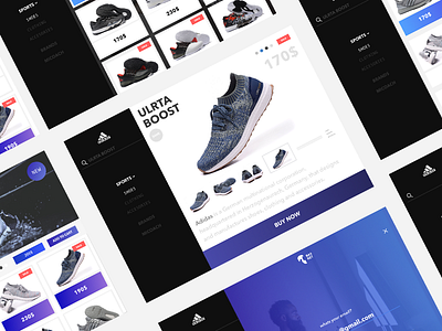 Adidas Website Redesign Concept adidas app appdesign design free freebie graphicdesign mobile redesign ui userinterface ux