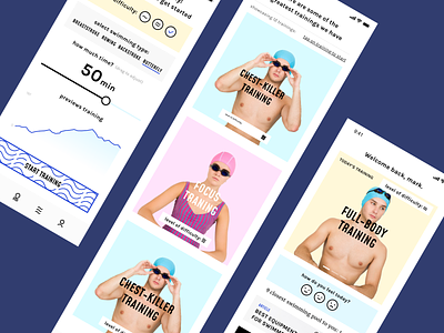 Swimmer App Design Concept app appdesign cool design graphicdesign graphics mobile typography ui userexperiance userinterface ux
