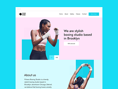 Fitness Boxing Studio - Website Design Concept