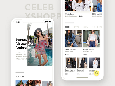 CELEBPING app celebrity concept fashion ui ux