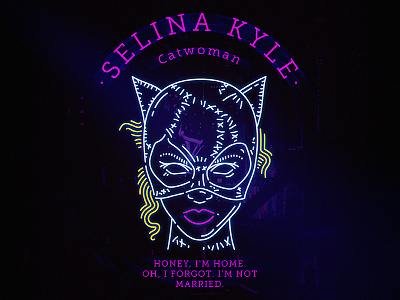 Silina Kyle "Catwoman 1992" batman catwoman comics dc lineart neon poster selina kyle vector