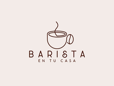 BARISTA LOGO (Coffee Bean and Cup Logo) abstract logo branding coffee logo creative logo graphic design icon design line logo logo design minimalist logo modern logo one line logo