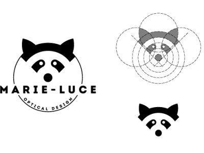 Modern Raccoon Logo with Golden ratio