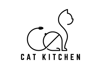 Cat Logo / Kitchen Logo / Food Logo abstract logo branding cat logo creative logo food logo graphic design icon design kitchen logo logo design minimalist logo