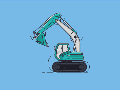 excavator excavator flat flatdesign flaticon graphicdesign icon illustration outline stroke